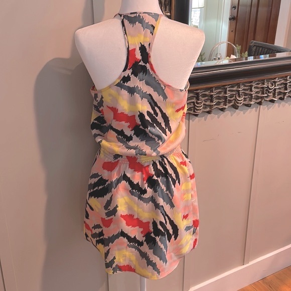 Parker Multicolor Pullover Razorback Blouson Cocktail Mini Dress - Size Med - Picture 5 of 13